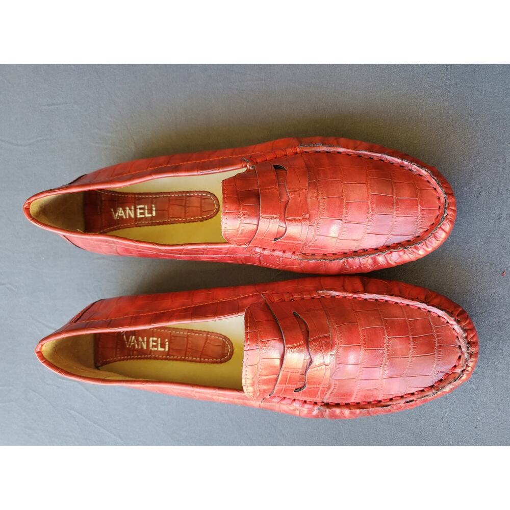 Vaneli Alika rust 8.5 M Retro Penny loafers. Crocodile. Brand New FREE SHIPPING